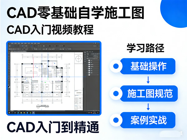cad零基础自学施工图 cad入门视频教程 CAD入门到精通第1张-惠学吧 Cad零基础自学施工图 Cad入门视频教程 Cad入门到精通